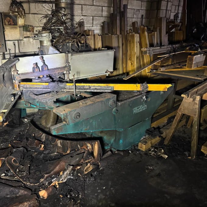 Stairway Joinery Workshop Fire Damaged Machinery